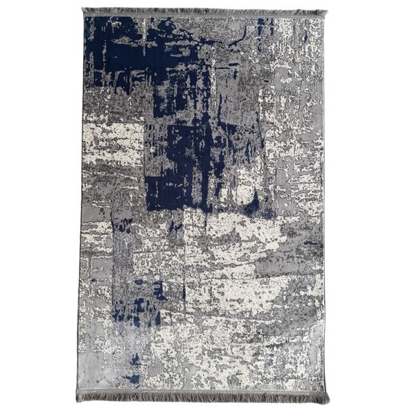 Grey Blue Modern Abstract Area Rug - 180 x 120 cm