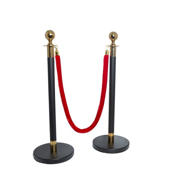 Dmart Black Stanchions Posts set of 2 with 1.5m Red Velvet Rope | Shop ...