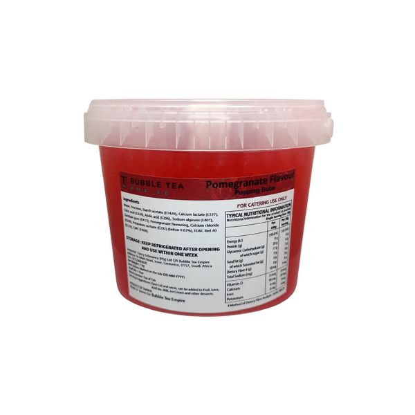 Bubble Tea Empire - Popping Boba - Pomegranate - 1kg Tub