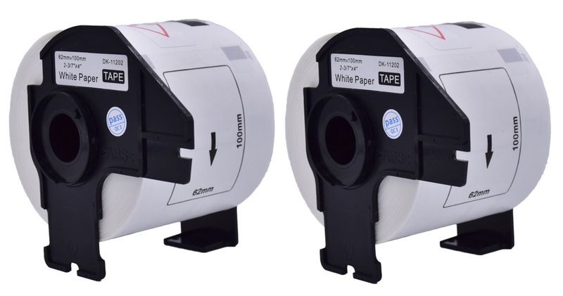 Compatible Brother DK 11202 Pre-Cut Shipping Labels (62mmx100mm) x 2