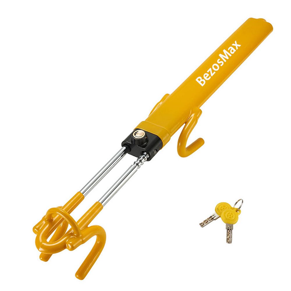 BezosMax Steering Wheel Lock,Heavy Duty Antitheft Device Adjustable Locking