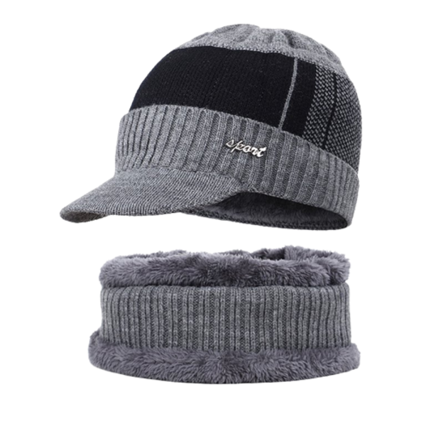 Lunae - Red Winter Skully Beanie Cap with Visor