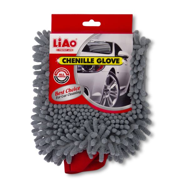 LIAO - Chenille Glove - Double Sided - Car Cleaning Tool - Grey