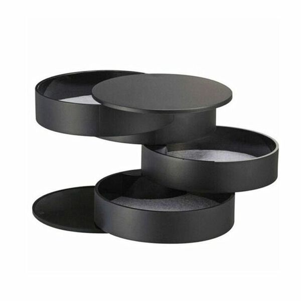 4-Layer Rotating Mini Jewellery Storage Tower - Black