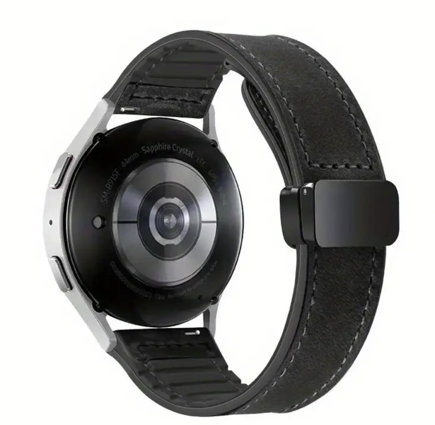 Faux Leather Band For Garmin Vivoactive 5 - Black