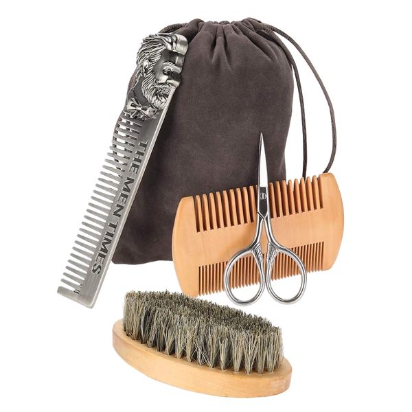 Fashion Natural Wooden Shaving Beard Kit Set of 5 - 14cm