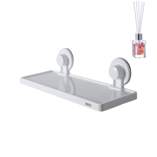 Bathroom Shelf with Suction Cups + 30ml Reed Aroma Diffuser - 2 Pack