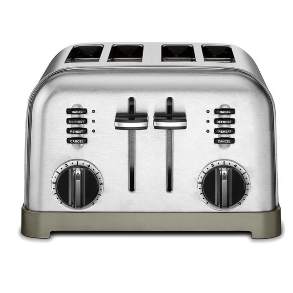 4 Slice Toaster Toaster With Reheat And Defrost, 800W - Silver