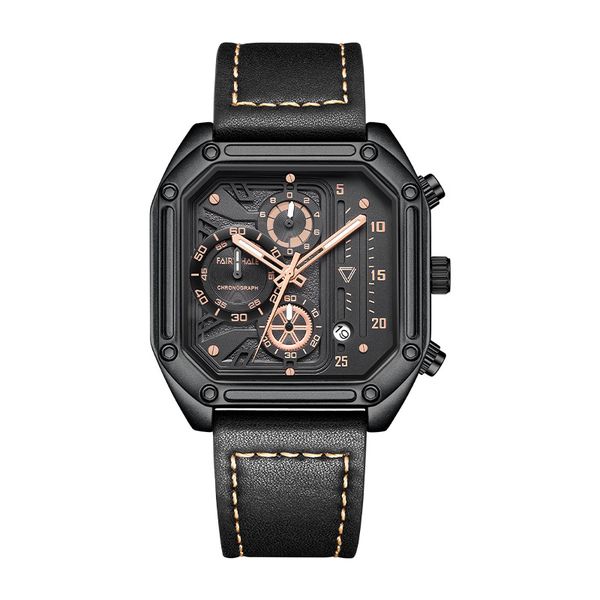 Mark Huafei Trendy Watch Men's Quartz Multi functional Square Luxury