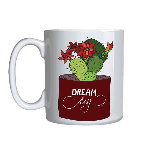 Dream Big Coffee Mugs Succulant Lovers Graphic Cup Birthday Present 027