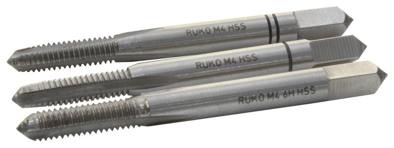 Ruko (230-040) Tap Set, M4 x 0.7 mm, 3 Piece