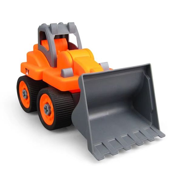 DIY Assembly Bulldozer Construction Toy Truck -Orange