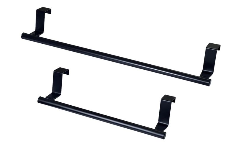 Over Cabinet Towel Bar Set - Electroplated Stainless Steel - No-Drill Over