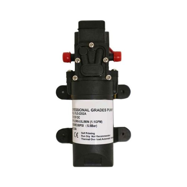 12V Water Pump with Pressure Switch, 4.0L/min, 5.5 Bar - Self-Priming