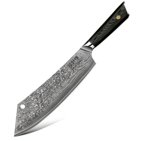 Anjin-Sama Premium 67-Layer Damascus Butcher Knife - DMS-242H