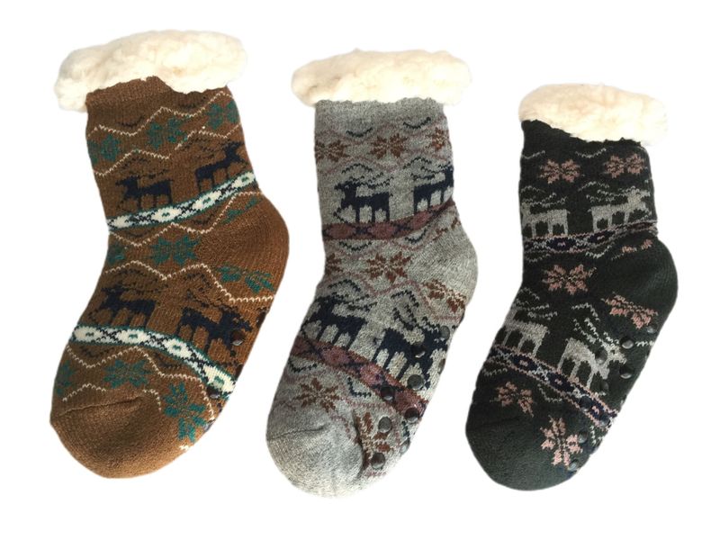 Kids Winter Socks Set of 3 Pairs - Assorted