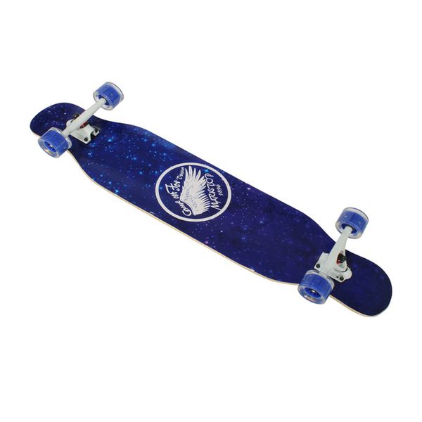 Skateboard 104x21cm Longboard with LED Light Up Wheels - Galaxy