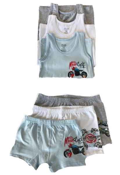 Cottonbox Boys 6 Piece Cotton Vests and Shorts
