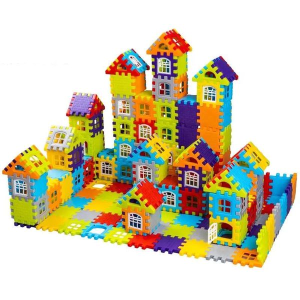 Kids-Up Building Blocks House Set DIY Blocks Pack of 3 Sizes With Boxes