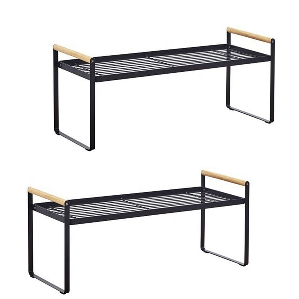2 Pack Storage Organizer Rack - Black