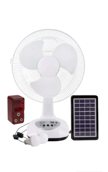 Rechargeable Solar Fan with Ellies Surge Protector Plug