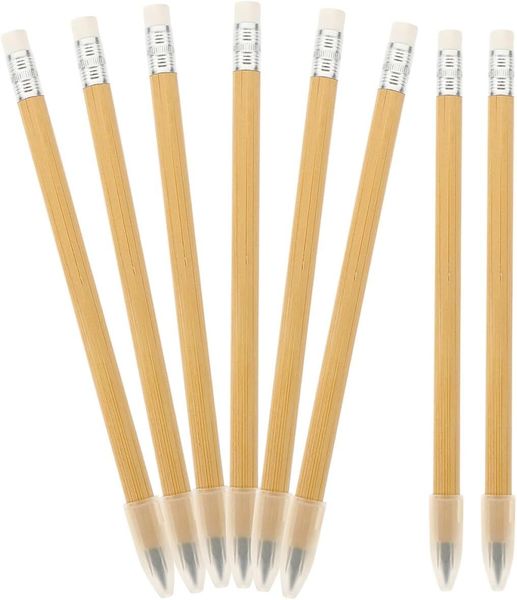 8pcs Inkless Everlasting Pencils with Wood Shaft Non-sharpening Sketching