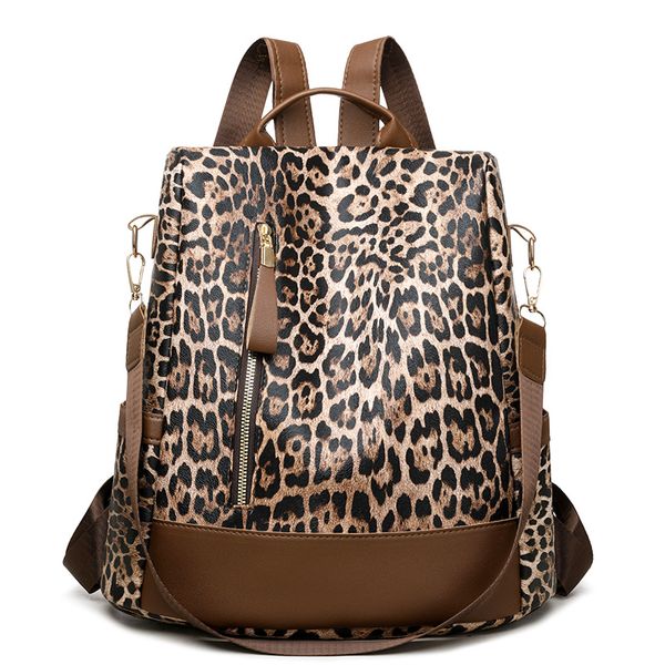 Leopard Print 3-in-1 Convertible Ladies Backpack
