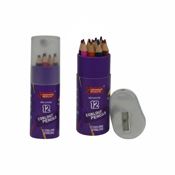 Brainware 12 Short Colour Pencils for Kids - Assorted Colors