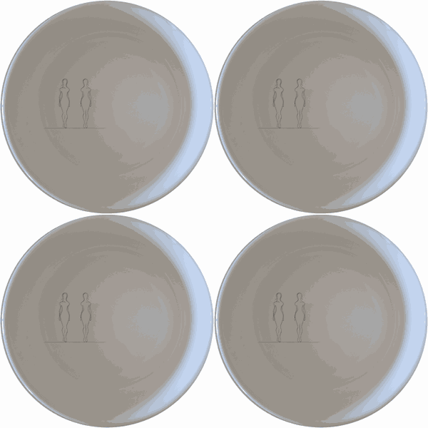 Elongated Human Figures Bowl Set of 4