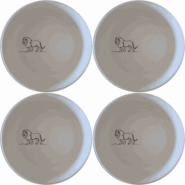 African Lion Silhouette Bowl Set of 4 - Range 4