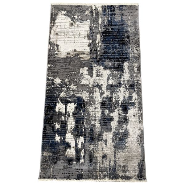 Royal Rugs - 150 x 80 cm /Modern Grey Blue Turkish Bedside Runner Rug