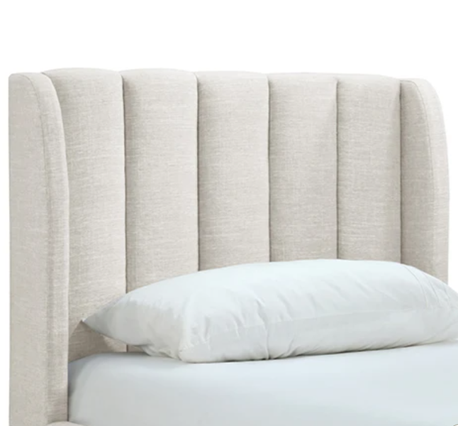 MaI Lifestyle - Gongomela Panel Wingback Headboard - Light Grey Linen