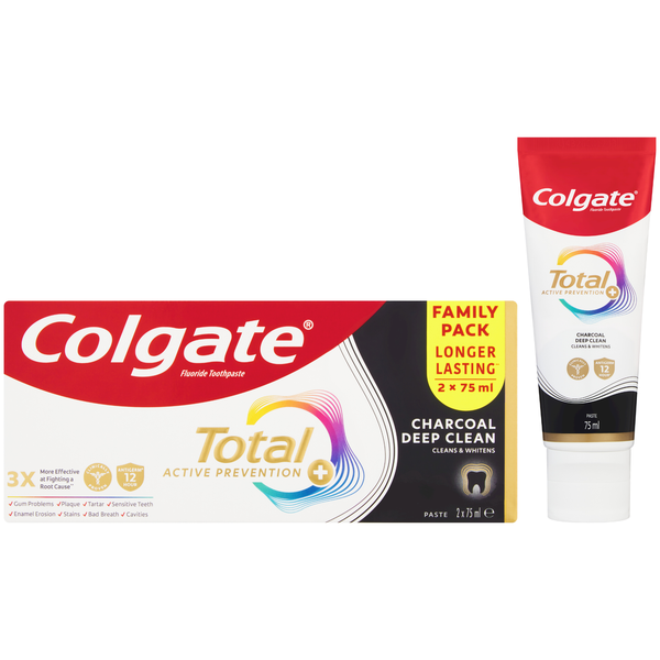 Colgate Total Charcoal Toothpaste - 2 X 75ml