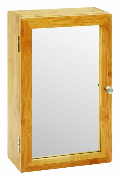 Bamboo Single Door with Mirror Bathroom Cabinet