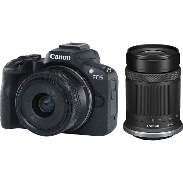 Canon EOS R50 Mirrorless Camera and RF-S 55-210mm Lens and 18-45mm Lens