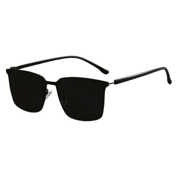 Stainless Steel Sunglasses With Polarized UV400 Lenses &amp; Storage Bag -Black