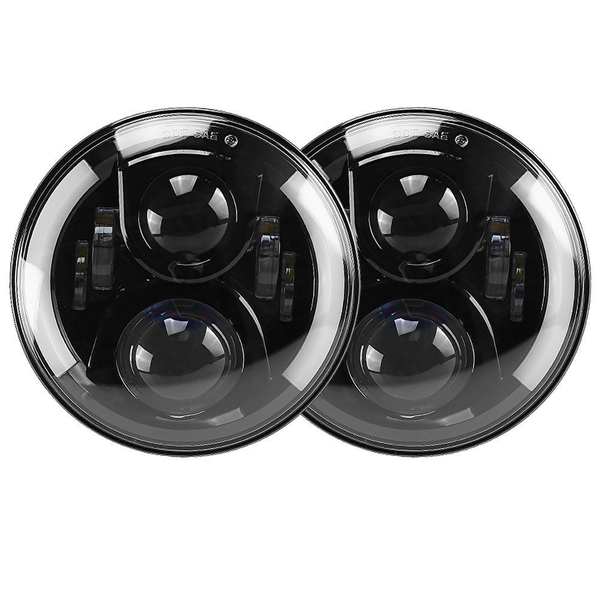 Headlight 7 Inch with DRL &amp; Turn Signal 2 Piece