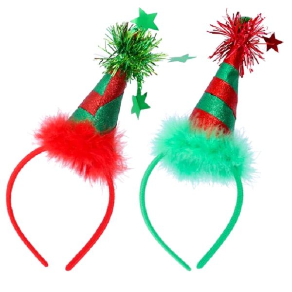 Christmas Festive Red &amp; Green Headband - Set of 2