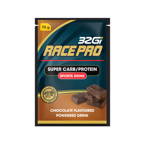 Race Pro - Sports Drink - Super Carb &amp; Protein Formula - 75g - Choc- 15Pck