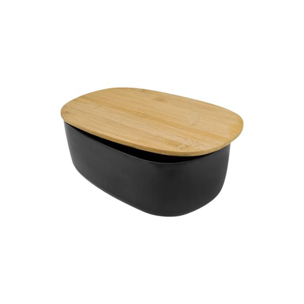 2-in-1 Bamboo Bread Bin and Wooden Cutting Board