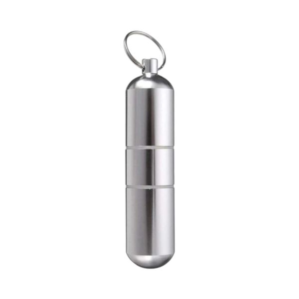 Portable Waterproof Cigarette Case Keychain - Silver