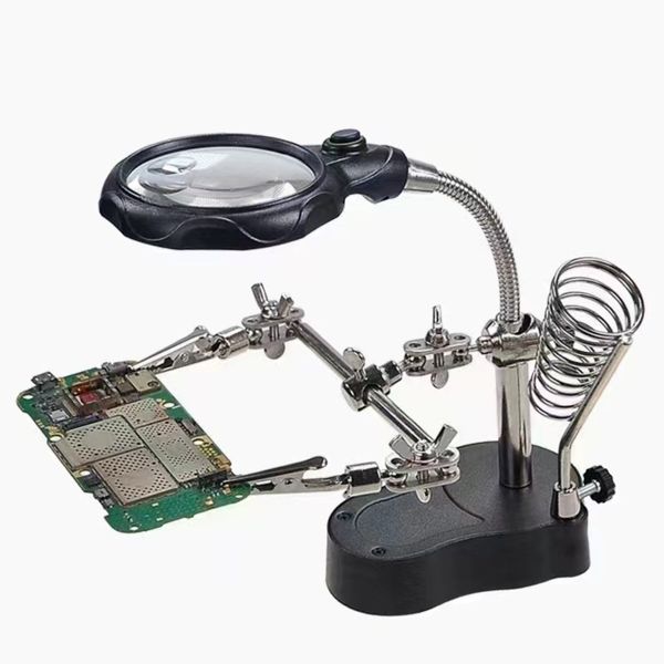 Led Light Helping Hands Soldering Magnifier 3.5X 12X