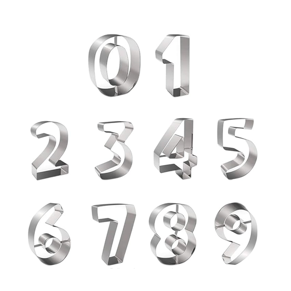 Stainless Steel Number Cookie Moulds - Mini Number - 0-9