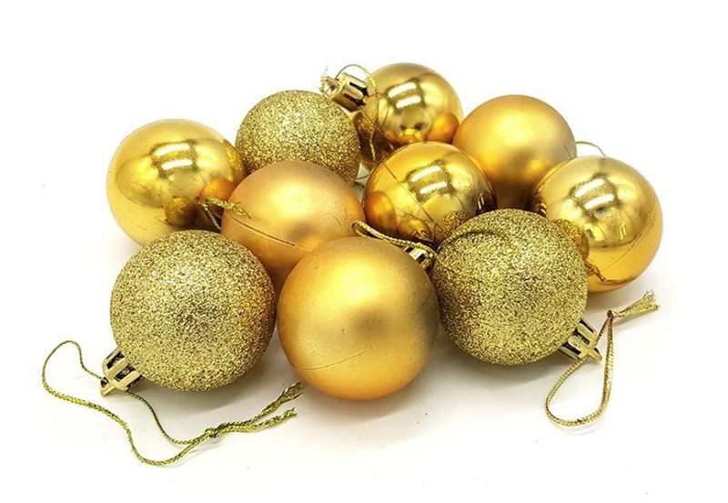 Large Gold Baubles - Set of 9