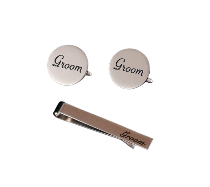 Tie Clip &amp; cufflink set - Groom