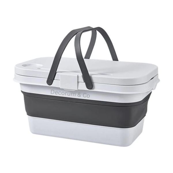 Decorum &amp; Co - Collapsible Picnic Basket with Foldable Tray