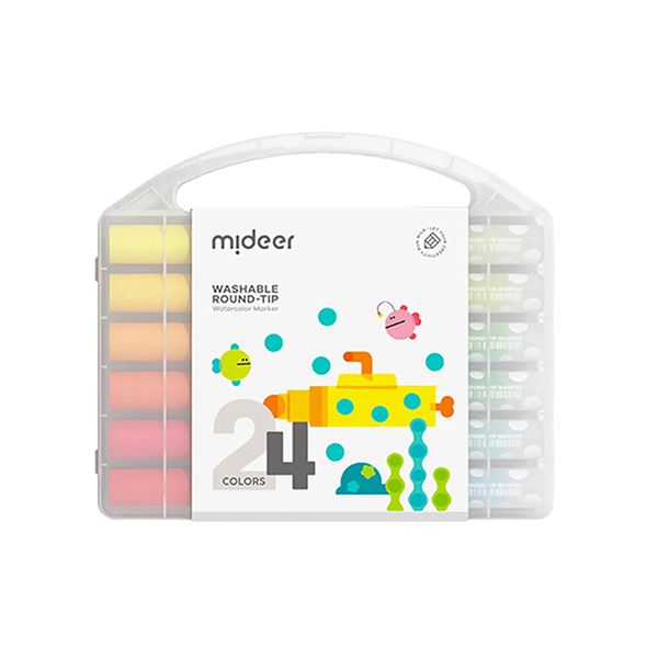 Mideer - Washable Round Tip Markers 24 Colours
