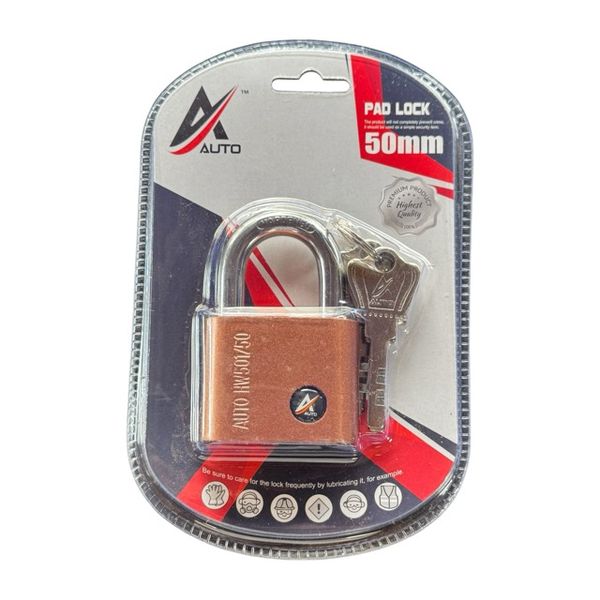 Heavy Duty Brass Security Pad Lock &amp; 2 Keys 50mm