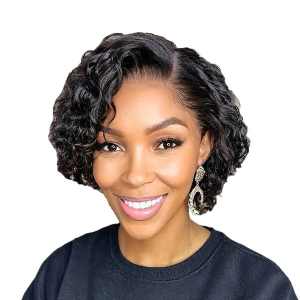 Water Curly Full Frontal Pixie Wig