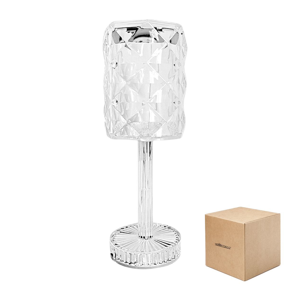 Heartdeco Rechargeable Acrylic Night Light Crystal Small Table Lamp